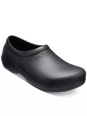 CROCS Unisex On The Clock Slip On Work Clogs Duel Comfort Black Women's 9